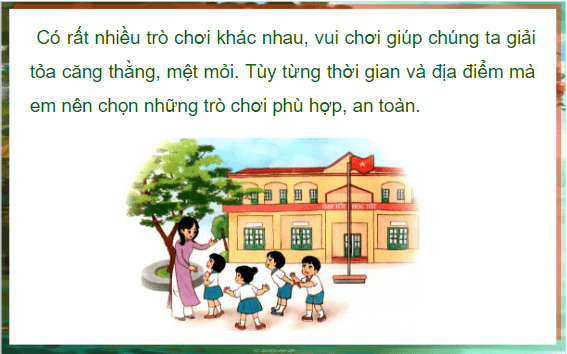 Giáo án điện tử HĐTN lớp 1 Cánh diều Tuần 4: An toàn khi vui chơi | PPT Hoạt động trải nghiệm lớp 1