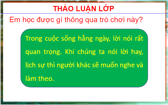 Giáo án điện tử HĐTN lớp 1 Cánh diều Tuần 6: Em là người lịch sự | PPT Hoạt động trải nghiệm lớp 1