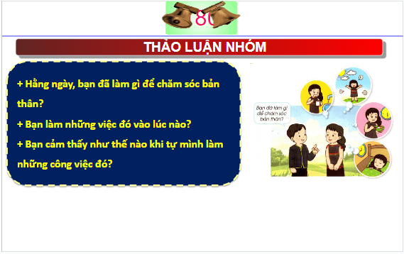 Giáo án điện tử HĐTN lớp 1 Cánh diều Tuần 7: Tự chăm sóc bản thân | PPT Hoạt động trải nghiệm lớp 1