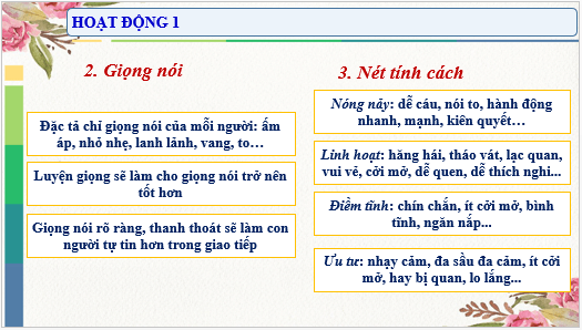 Giáo án điện tử HĐTN 11 Chân trời sáng tạo Chủ đề 2: Tự tin và thích ứng với sự thay đổi | PPT Hoạt động trải nghiệm 11