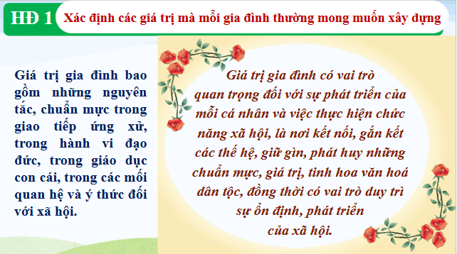 Giáo án điện tử HĐTN 12 Chân trời sáng tạo Chủ đề 4: Xây dựng giá trị gia đình | PPT Hoạt động trải nghiệm 12