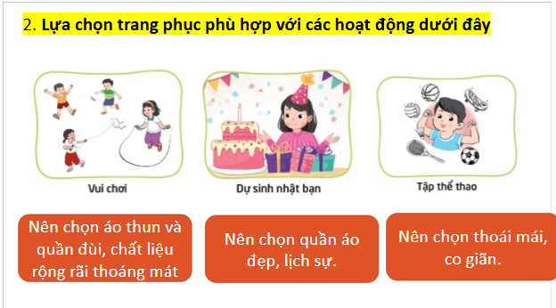 Giáo án điện tử HĐTN lớp 2 Kết nối tri thức Tuần 16: Lựa chọn trang phục | PPT Hoạt động trải nghiệm lớp 2