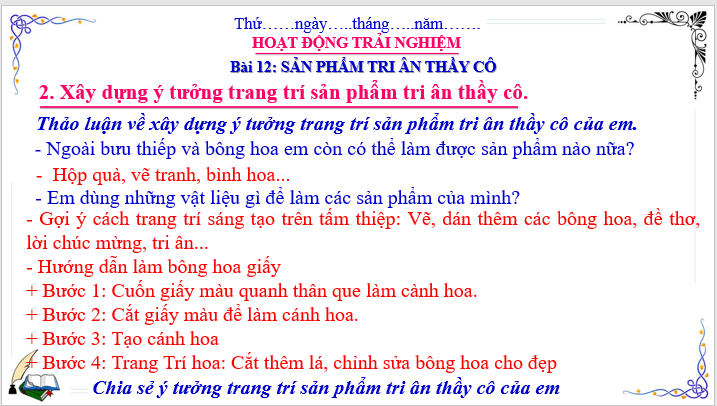 Giáo án điện tử HĐTN lớp 3 Cánh diều Tuần 12 | PPT Hoạt động trải nghiệm lớp 3