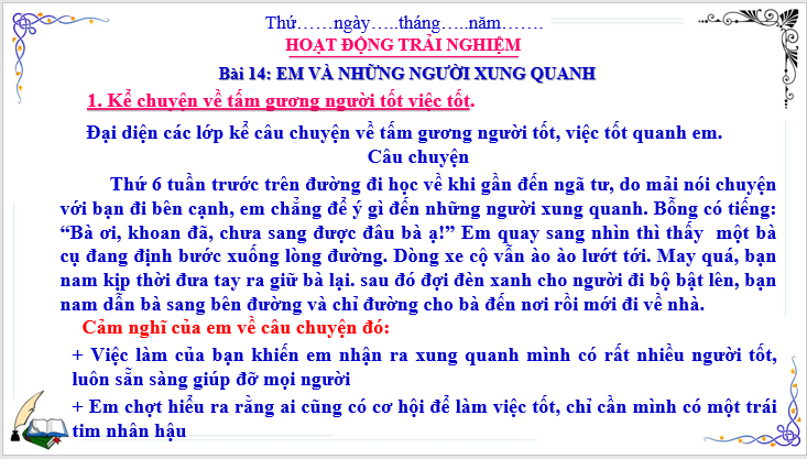 Giáo án điện tử HĐTN lớp 3 Cánh diều Tuần 14 | PPT Hoạt động trải nghiệm lớp 3