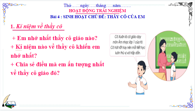 Giáo án điện tử HĐTN lớp 3 Cánh diều Tuần 4 | PPT Hoạt động trải nghiệm lớp 3