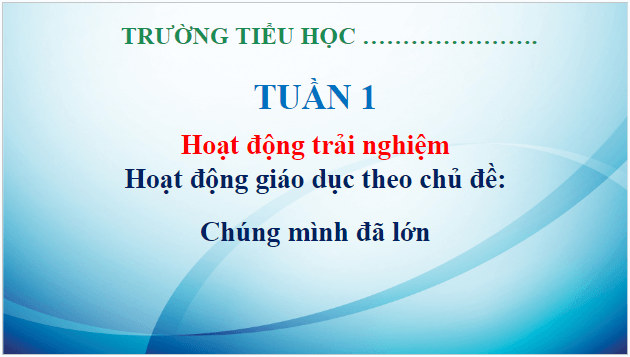 Giáo án điện tử HĐTN lớp 5 Kết nối tri thức Tuần 1 | PPT Hoạt động trải nghiệm lớp 5