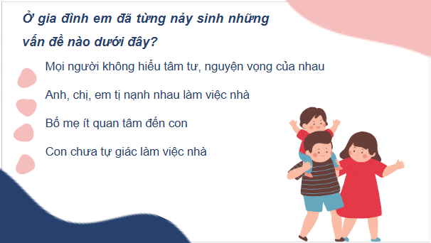 Giáo án điện tử HĐTN 6 Kết nối tri thức Bài 2: Giải quyết một số vấn đề nảy sinh trong gia đình | PPT Hoạt động trải nghiệm 6