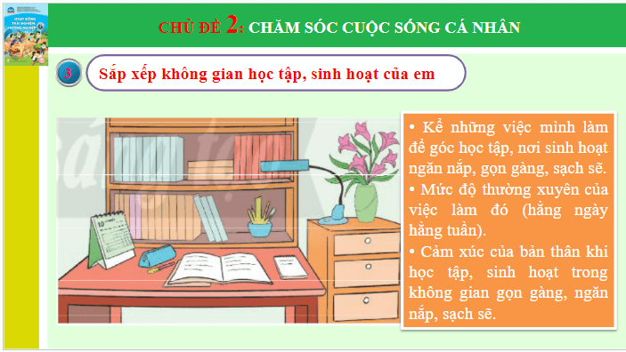 Giáo án điện tử HĐTN 6 Chân trời sáng tạo Chủ đề 2: Chăm sóc cuộc sống cá nhân | PPT Hoạt động trải nghiệm 6