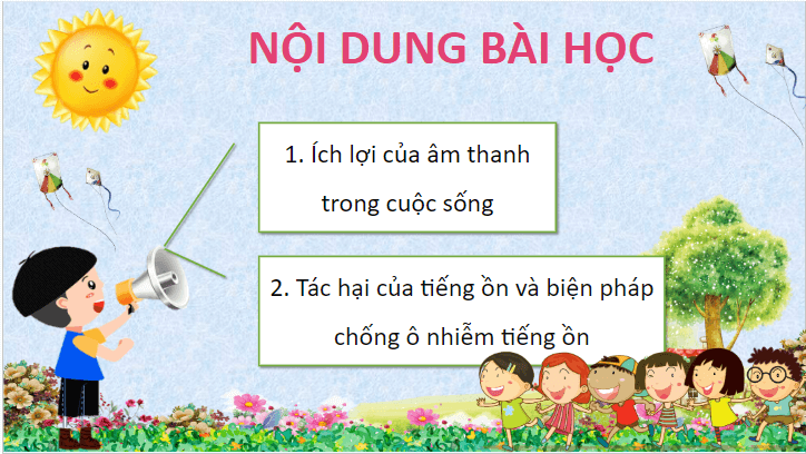 Giáo án điện tử Khoa học lớp 4 Cánh diều Bài 10: Âm thanh trong cuộc sống | PPT Khoa học 4