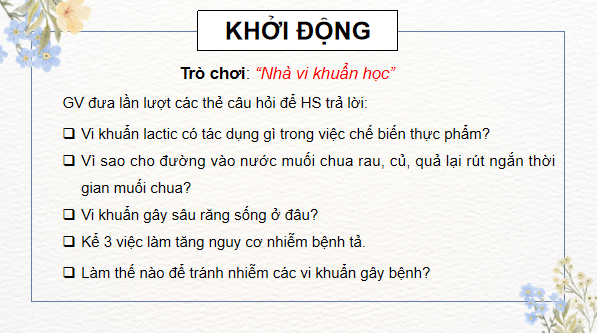 Giáo án điện tử Khoa học lớp 5 Kết nối tri thức Bài 21: Ôn tập chủ đề Vi khuẩn | PPT Khoa học 5