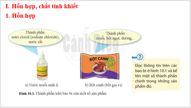 Giáo án điện tử KNTN 6 Cánh diều Bài 10: Hỗn hợp, chất tinh khiết, dung dịch | PPT Khoa học tự nhiên 6