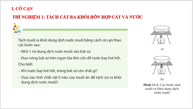 Giáo án điện tử KNTN 6 Cánh diều Bài 11: Tách chất ra khỏi hỗn hợp | PPT Khoa học tự nhiên 6