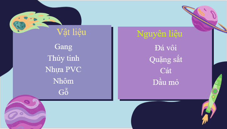 Giáo án điện tử KNTN 6 Kết nối tri thức Bài 13: Một số nguyên liệu | PPT Khoa học tự nhiên 6