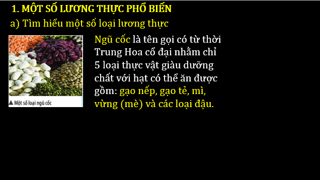 Giáo án điện tử KNTN 6 Chân trời sáng tạo Bài 14: Một số lương thực – thực phẩm | PPT Khoa học tự nhiên 6