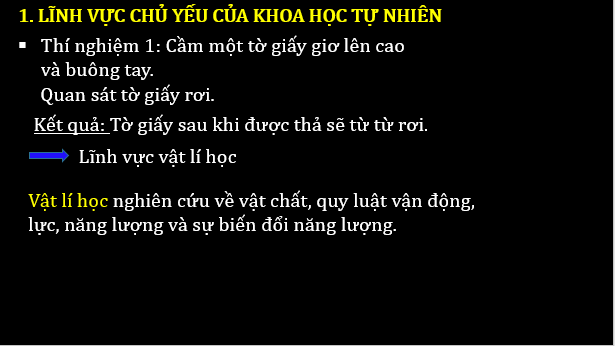 Giáo án điện tử KNTN 6 Chân trời sáng tạo Bài 2: Các lĩnh vực chủ yếu của khoa học tự nhiên | PPT Khoa học tự nhiên 6