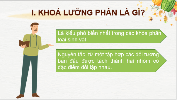 Giáo án điện tử KNTN 6 Kết nối tri thức Bài 26: Khóa lưỡng phân | PPT Khoa học tự nhiên 6