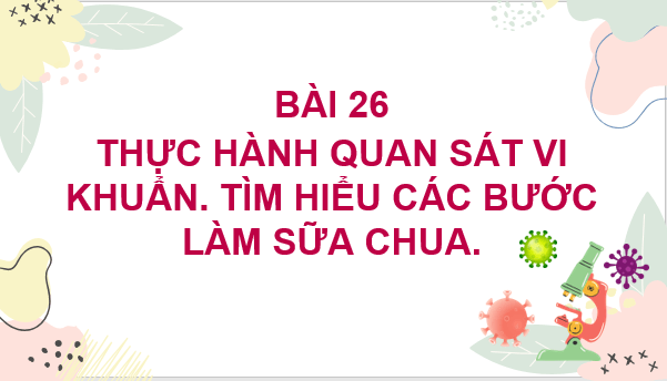 Giáo án điện tử KNTN 6 Chân trời sáng tạo Bài 26: Thực hành quan sát vi khuẩn | PPT Khoa học tự nhiên 6