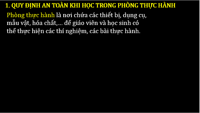 Giáo án điện tử KNTN 6 Chân trời sáng tạo Bài 3: Quy định an toàn trong phòng thực hành, giới thiệu một số dụng cụ đo – sử dụng kính lúp và kính hiển vi quang học | PPT Khoa học tự nhiên 6