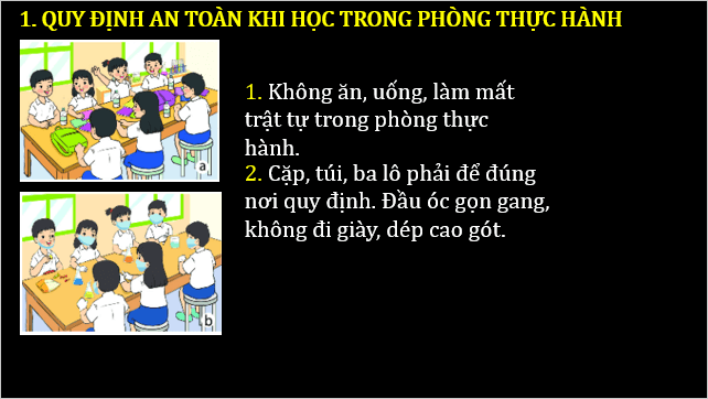 Giáo án điện tử KNTN 6 Chân trời sáng tạo Bài 3: Quy định an toàn trong phòng thực hành, giới thiệu một số dụng cụ đo – sử dụng kính lúp và kính hiển vi quang học | PPT Khoa học tự nhiên 6