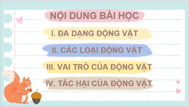 Giáo án điện tử KNTN 6 Kết nối tri thức Bài 36: Động vật | PPT Khoa học tự nhiên 6