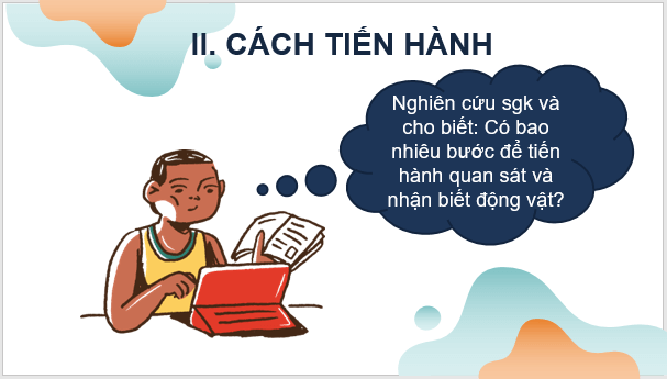 Giáo án điện tử KNTN 6 Kết nối tri thức Bài 37: Thực hành: Quan sát và nhận biết một số nhóm động vật ngoài thiên nhiên | PPT Khoa học tự nhiên 6