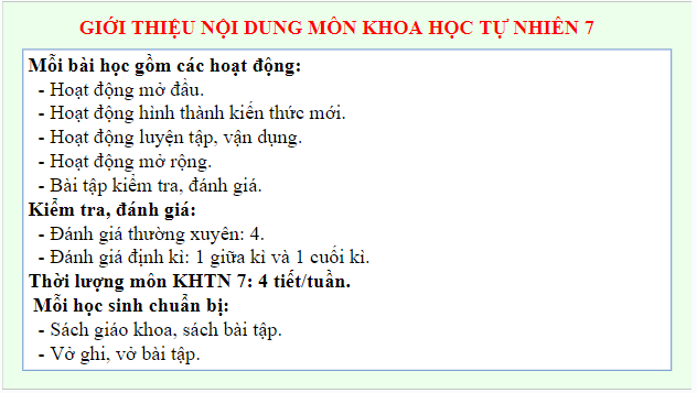 Giáo án điện tử KHTN 7 Chân trời sáng tạo Bài 1: Phương pháp và kĩ năng học tập môn Khoa học tự nhiên | PPT Khoa học tự nhiên 7