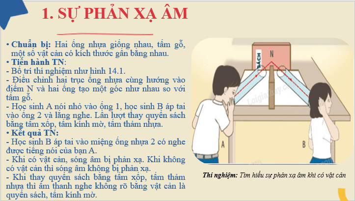 Giáo án điện tử KHTN 7 Chân trời sáng tạo Bài 14: Phản xạ âm | PPT Khoa học tự nhiên 7