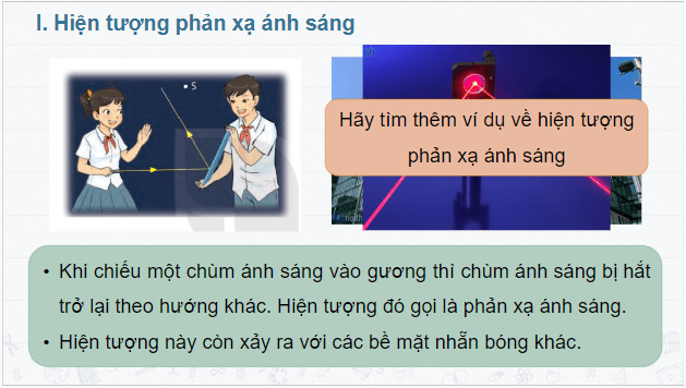 Giáo án điện tử KHTN 7 Kết nối tri thức Bài 16: Sự phản xạ ánh sáng | PPT Khoa học tự nhiên 7