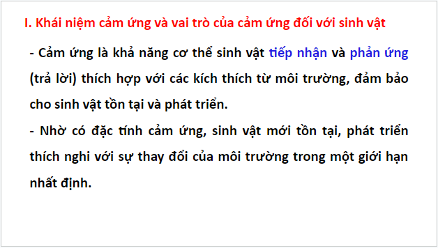 Giáo án điện tử KHTN 7 Cánh diều Bài 27: Khái quát về cảm ứng và cảm ứng ở thực vật | PPT Khoa học tự nhiên 7