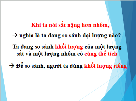 Giáo án điện tử KHTN 8 Cánh diều Bài 14: Khối lượng riêng | PPT Khoa học tự nhiên 8