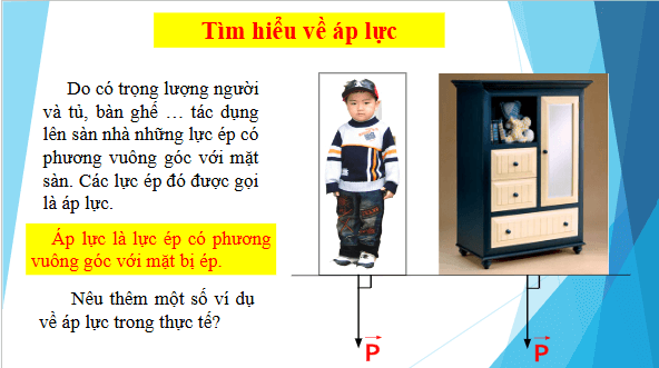 Giáo án điện tử KHTN 8 Cánh diều Bài 16: Áp suất | PPT Khoa học tự nhiên 8