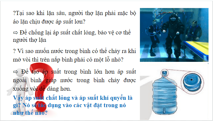 Giáo án điện tử KHTN 8 Kết nối tri thức Bài 16: Áp suất chất lỏng. Áp suất khí quyển | PPT Khoa học tự nhiên 8