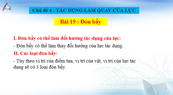 Giáo án điện tử KHTN 8 Cánh diều Bài 19: Đòn bẩy | PPT Khoa học tự nhiên 8