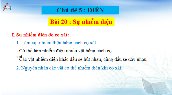Giáo án điện tử KHTN 8 Cánh diều Bài 20: Sự nhiễm điện | PPT Khoa học tự nhiên 8