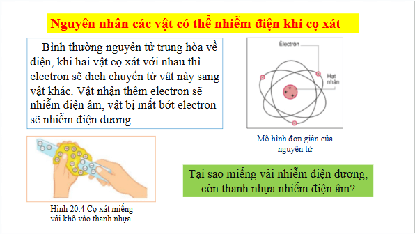 Giáo án điện tử KHTN 8 Cánh diều Bài 20: Sự nhiễm điện | PPT Khoa học tự nhiên 8
