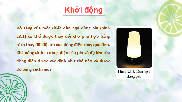 Giáo án điện tử KHTN 8 Cánh diều Bài 23: Cường độ dòng điện và hiệu điện thế | PPT Khoa học tự nhiên 8