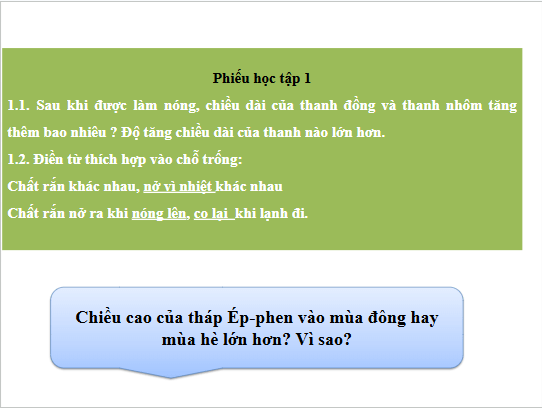 Giáo án điện tử KHTN 8 Cánh diều Bài 26: Sự nở vì nhiệt | PPT Khoa học tự nhiên 8