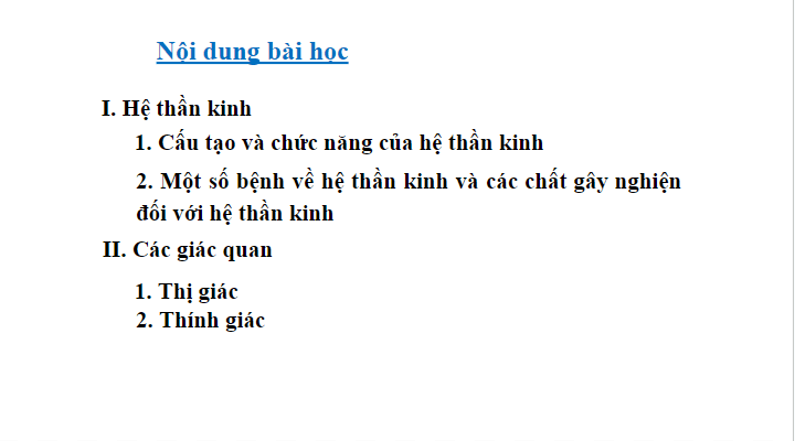 Giáo án điện tử KHTN 8 Kết nối tri thức Bài 37: Hệ thần kinh và các giác quan ở người | PPT Khoa học tự nhiên 8