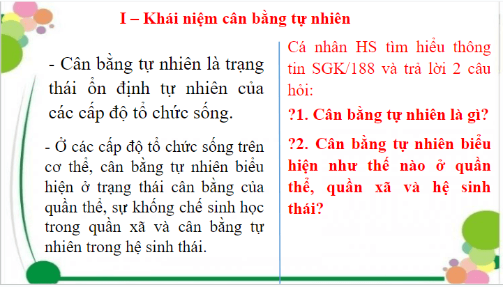 Giáo án điện tử KHTN 8 Kết nối tri thức Bài 46: Cân bằng tự nhiên | PPT Khoa học tự nhiên 8