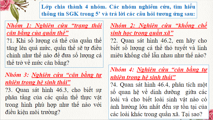 Giáo án điện tử KHTN 8 Kết nối tri thức Bài 46: Cân bằng tự nhiên | PPT Khoa học tự nhiên 8