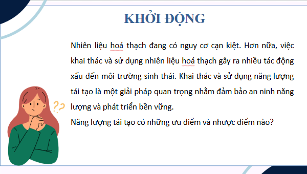 Giáo án điện tử KHTN 9 Cánh diều Bài 14: Năng lượng tái tạo | PPT Khoa học tự nhiên 9