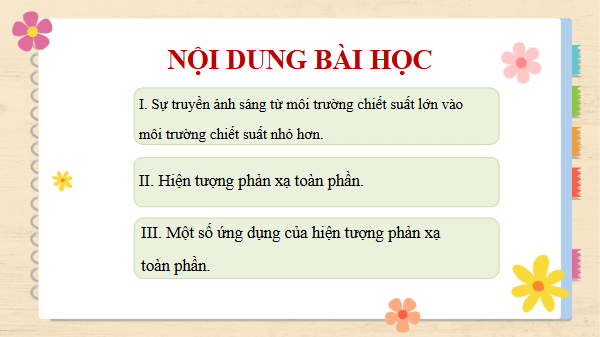 Giáo án điện tử KHTN 9 Kết nối tri thức Bài 6: Phản xạ toàn phần | PPT Khoa học tự nhiên 9