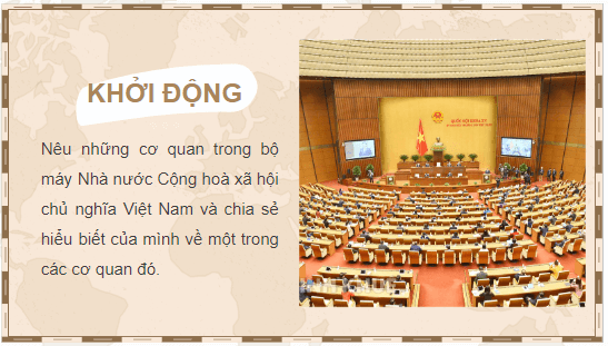 Giáo án điện tử KTPL 10 Kết nối tri thức Bài 20: Đặc điểm, nguyên tắc tổ chức và hoạt động của bộ máy nhà nước Cộng hòa xã hội chủ nghĩa Việt Nam | PPT Kinh tế Pháp luật 10