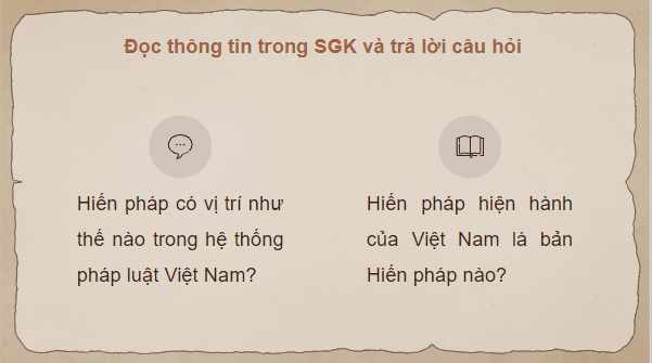 Giáo án điện tử KTPL 10 Chân trời sáng tạo Bài 20: Khái niệm, đặc điểm và vị trí của Hiến pháp nước Cộng hòa xã hội chủ nghĩa Việt Nam | PPT Kinh tế Pháp luật 10