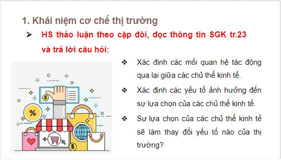 Giáo án điện tử KTPL 10 Chân trời sáng tạo Bài 4: Cơ chế thị trường | PPT Kinh tế Pháp luật 10