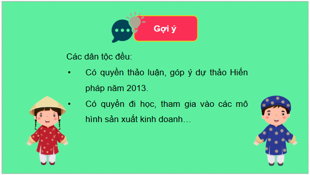 Giáo án điện tử KTPL 11 Cánh diều Bài 12: Quyền bình đẳng giữa các dân tộc, tôn giáo | PPT Kinh tế Pháp luật 11