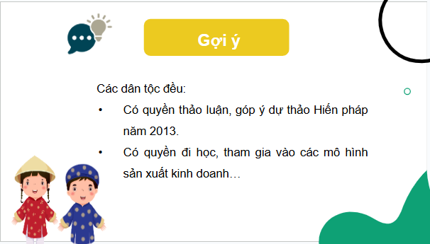 Giáo án điện tử KTPL 11 Cánh diều Bài 12: Quyền bình đẳng giữa các dân tộc, tôn giáo | PPT Kinh tế Pháp luật 11