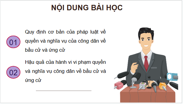 Giáo án điện tử KTPL 11 Cánh diều Bài 14: Quyền và nghĩa vụ công dân về bầu cử và ứng cử | PPT Kinh tế Pháp luật 11