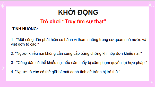 Giáo án điện tử KTPL 11 Cánh diều Bài 15: Quyền và nghĩa vụ công dân về khiếu nại, tố cáo | PPT Kinh tế Pháp luật 11