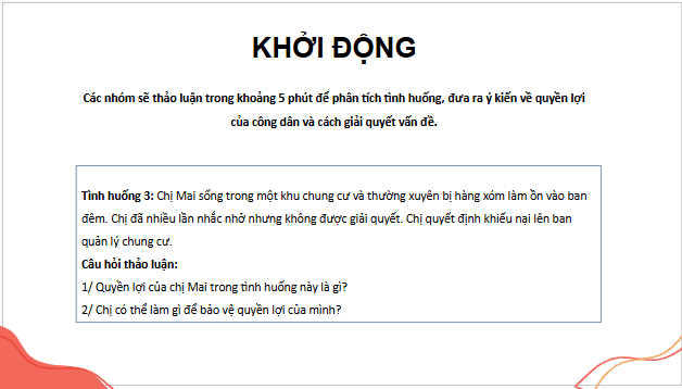 Giáo án điện tử KTPL 11 Kết nối tri thức Bài 18: Quyền bất khả xâm phạm về chỗ ở của công dân | PPT Kinh tế Pháp luật 11